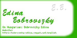 edina bobrovszky business card